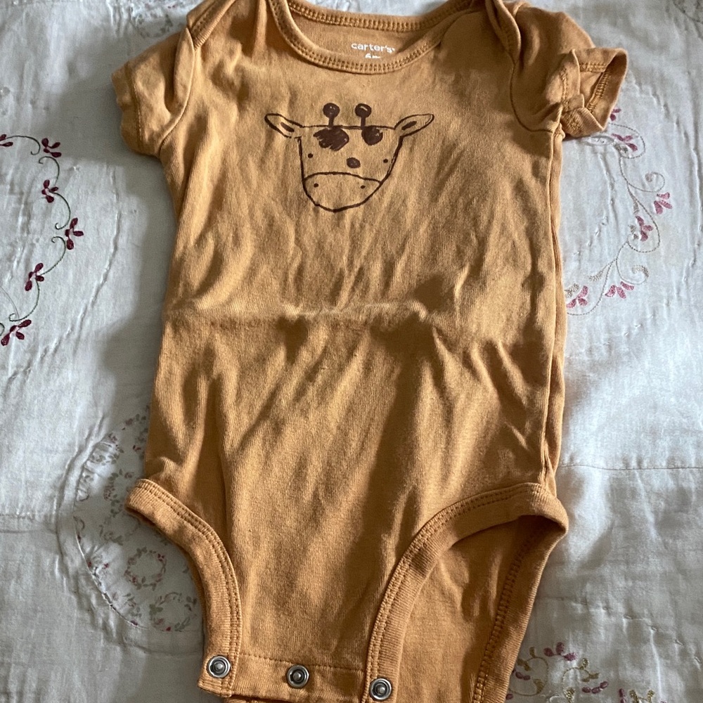 Carter's Brown Giraffe Print Bodysuit